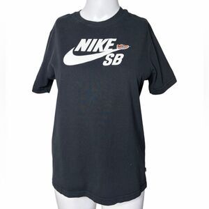 Nike SB black Tee with White Logo Large